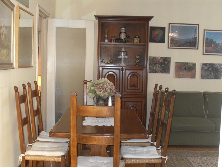 LIVING-ROOM: 1 Rectangular dining-table (cm. 150x90), 1 sofa with double- bed ( 142x195)